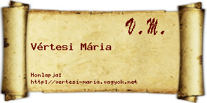 Vértesi Mária névjegykártya